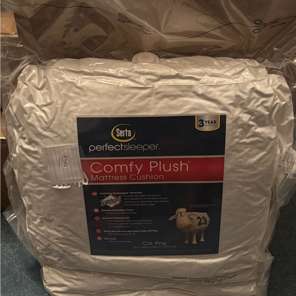 Serta Perfect Sleeper Comfy Plush Mattress Cushion - White